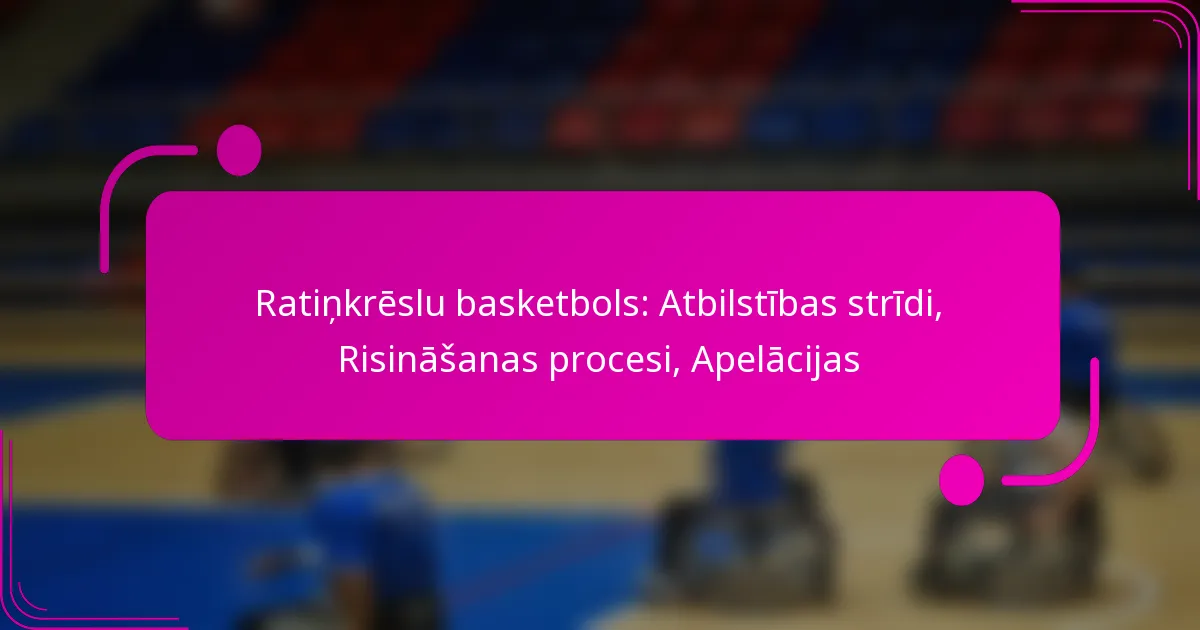 Ratiņkrēslu basketbols: Atbilstības strīdi, Risināšanas procesi, Apelācijas