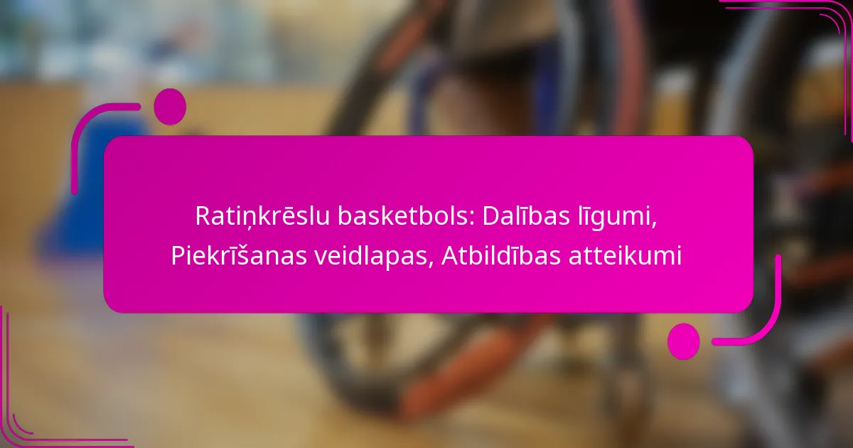 Ratiņkrēslu basketbols: Dalības līgumi, Piekrīšanas veidlapas, Atbildības atteikumi