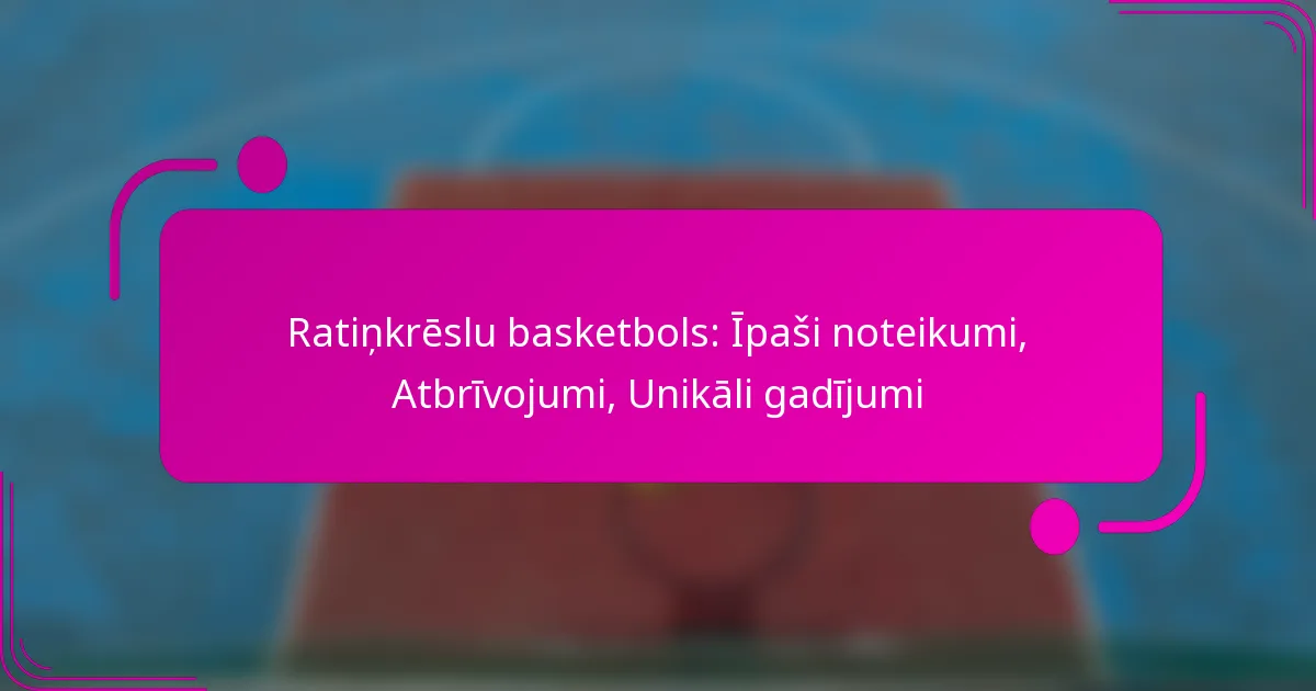 Ratiņkrēslu basketbols: Īpaši noteikumi, Atbrīvojumi, Unikāli gadījumi