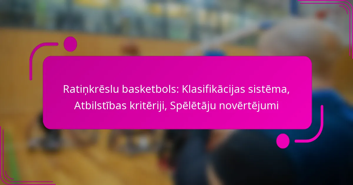 Ratiņkrēslu basketbols: Klasifikācijas sistēma, Atbilstības kritēriji, Spēlētāju novērtējumi