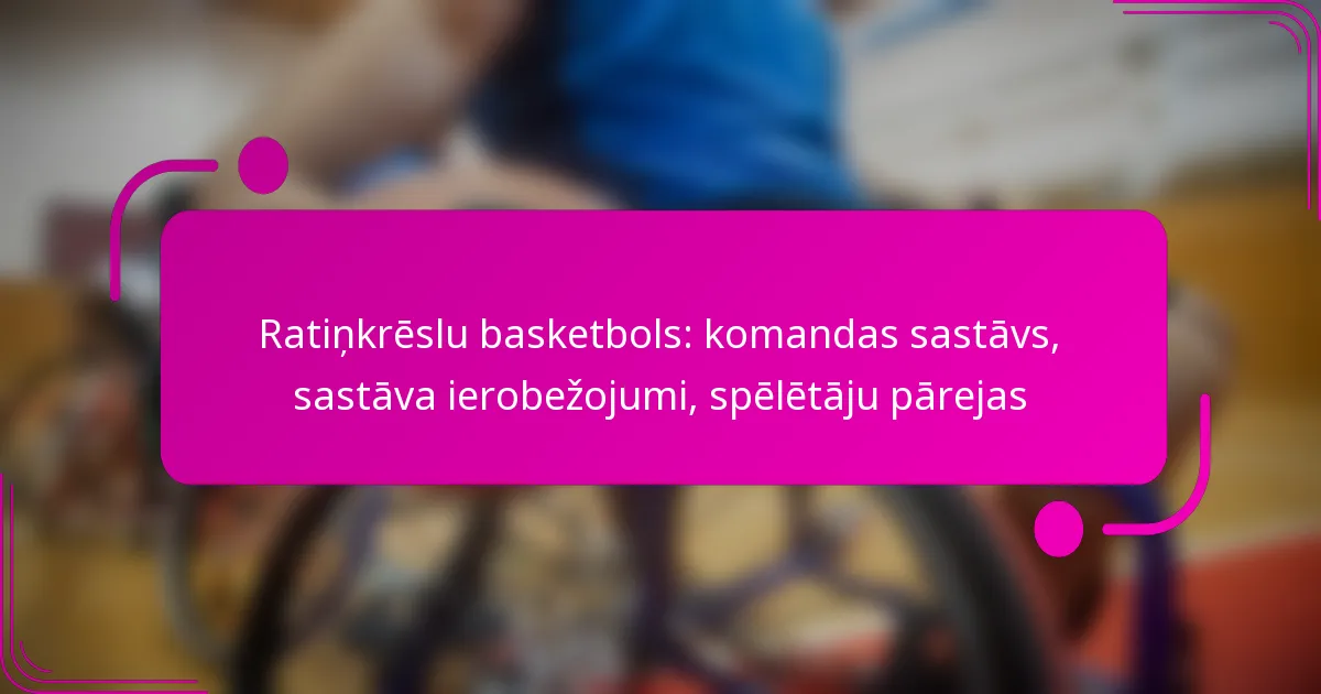 Ratiņkrēslu basketbols: komandas sastāvs, sastāva ierobežojumi, spēlētāju pārejas