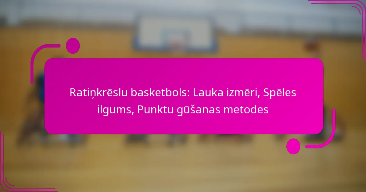Ratiņkrēslu basketbols: Lauka izmēri, Spēles ilgums, Punktu gūšanas metodes