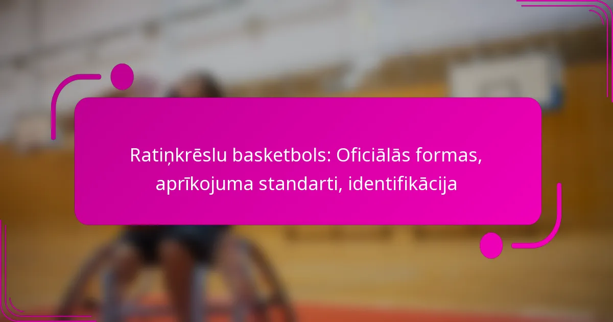 Ratiņkrēslu basketbols: Oficiālās formas, aprīkojuma standarti, identifikācija