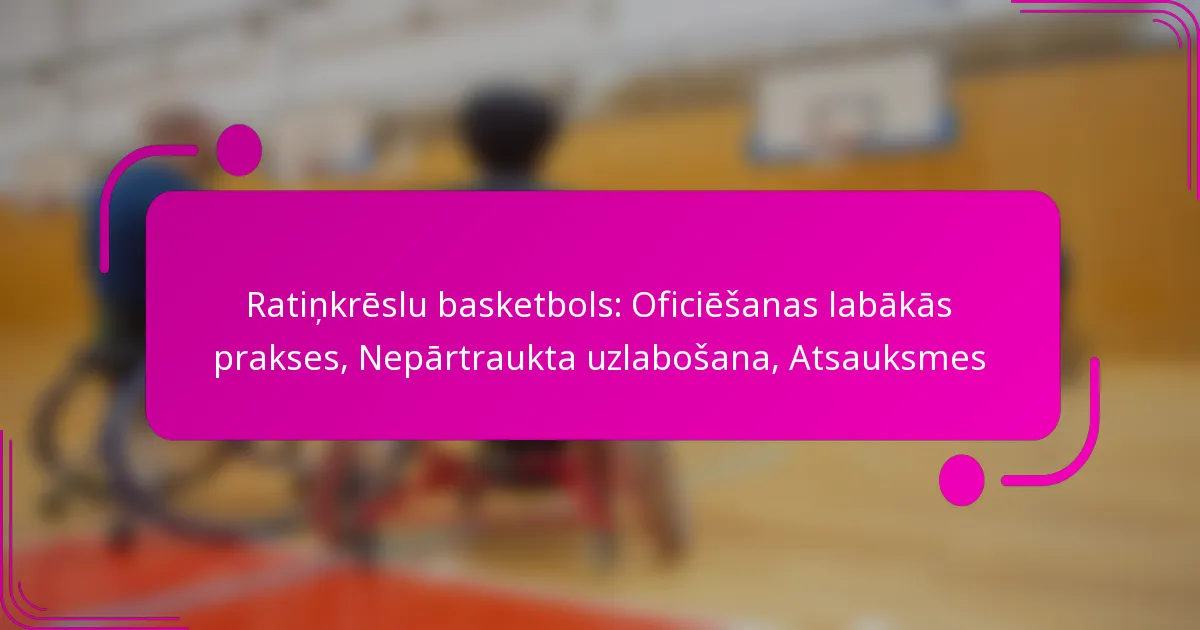 Ratiņkrēslu basketbols: Oficiēšanas labākās prakses, Nepārtraukta uzlabošana, Atsauksmes