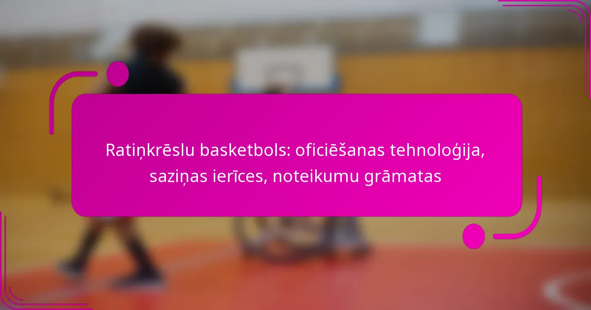 Ratiņkrēslu basketbols: oficiēšanas tehnoloģija, saziņas ierīces, noteikumu grāmatas