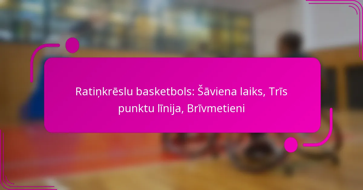 Ratiņkrēslu basketbols: Šāviena laiks, Trīs punktu līnija, Brīvmetieni