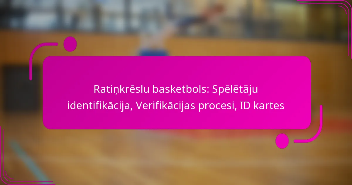 Ratiņkrēslu basketbols: Spēlētāju identifikācija, Verifikācijas procesi, ID kartes