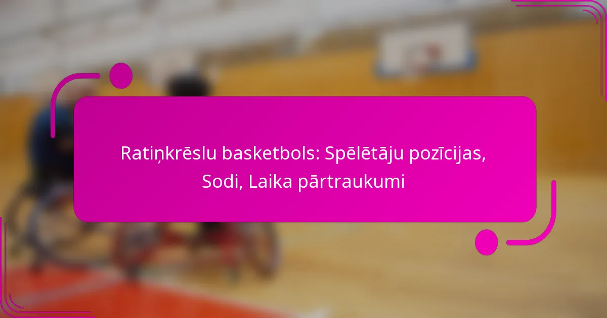 Ratiņkrēslu basketbols: Spēlētāju pozīcijas, Sodi, Laika pārtraukumi