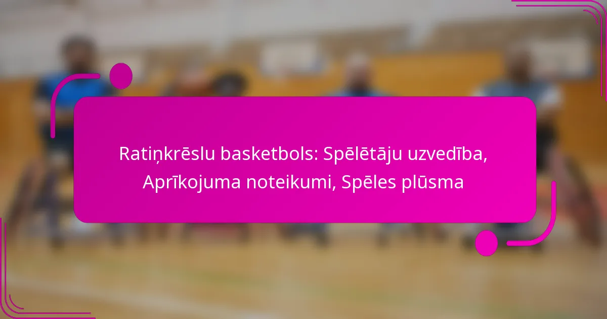 Ratiņkrēslu basketbols: Spēlētāju uzvedība, Aprīkojuma noteikumi, Spēles plūsma