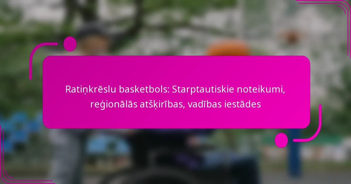 Ratiņkrēslu basketbols: Starptautiskie noteikumi, reģionālās atšķirības, vadības iestādes