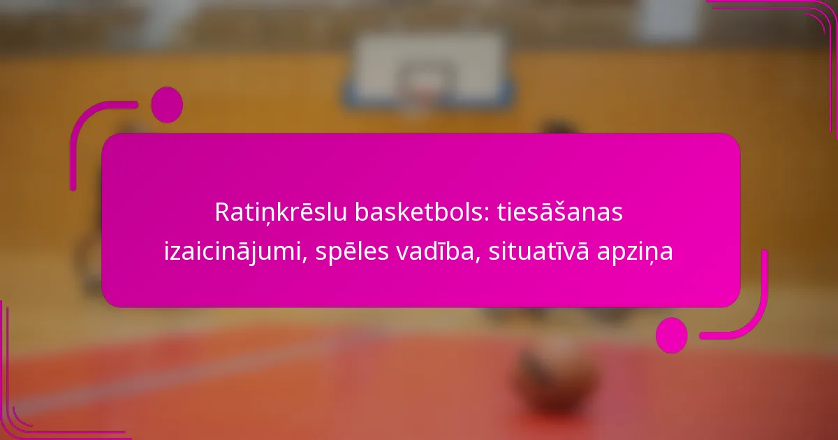Ratiņkrēslu basketbols: tiesāšanas izaicinājumi, spēles vadība, situatīvā apziņa