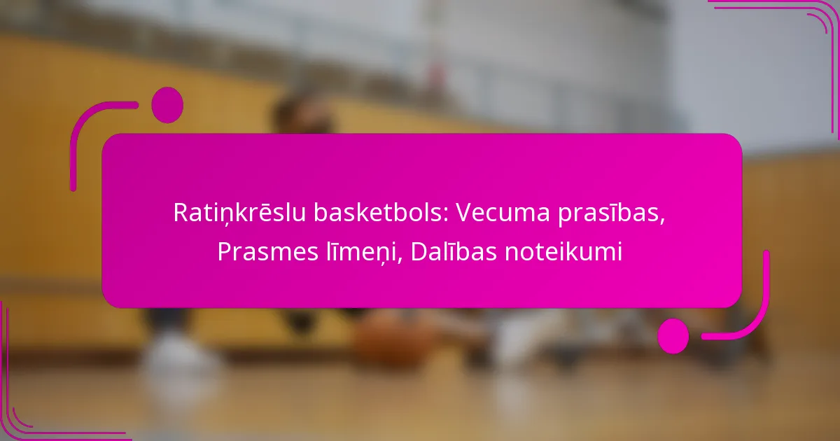 Ratiņkrēslu basketbols: Vecuma prasības, Prasmes līmeņi, Dalības noteikumi