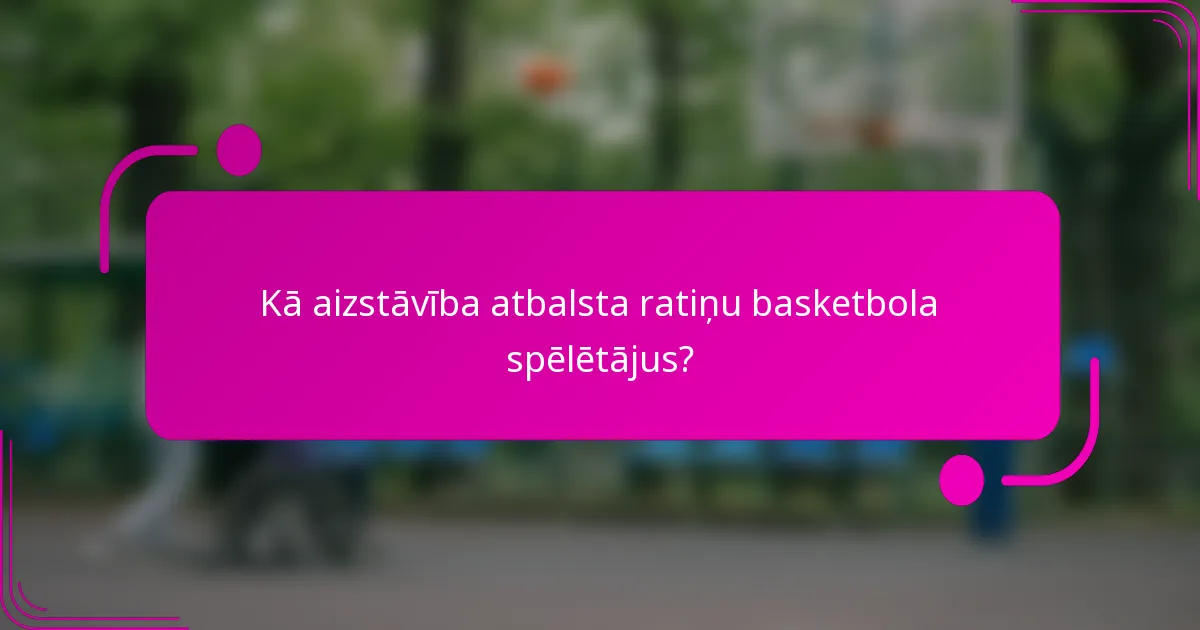 Kā aizstāvība atbalsta ratiņu basketbola spēlētājus?