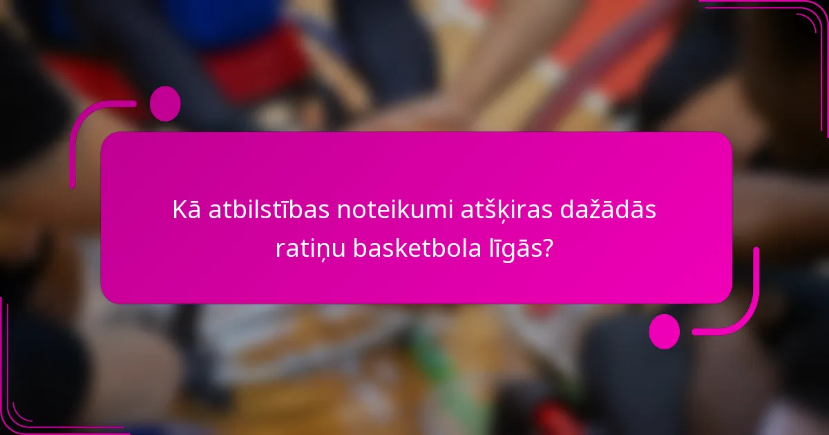 Kā atbilstības noteikumi atšķiras dažādās ratiņu basketbola līgās?