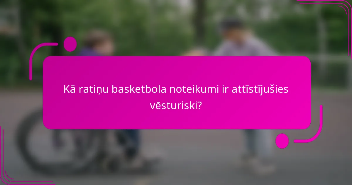 Kā ratiņu basketbola noteikumi ir attīstījušies vēsturiski?