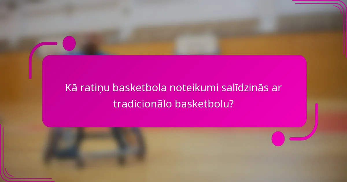 Kā ratiņu basketbola noteikumi salīdzinās ar tradicionālo basketbolu?