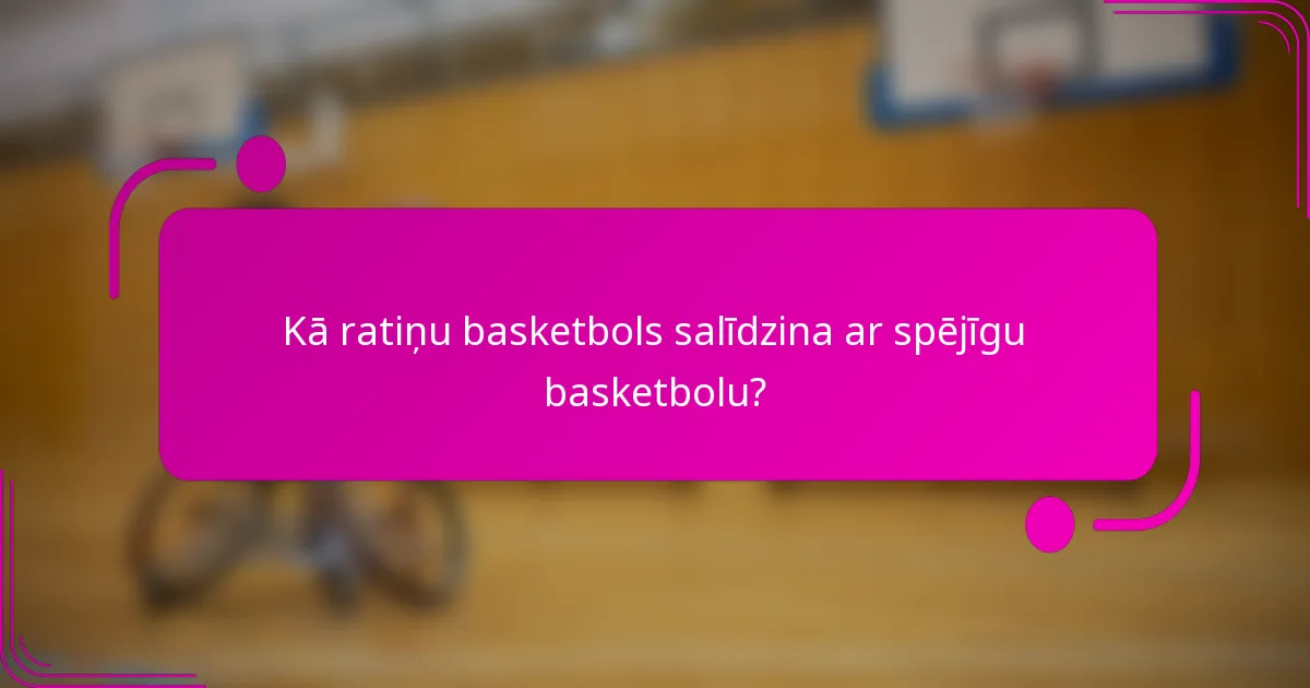 Kā ratiņu basketbols salīdzina ar spējīgu basketbolu?