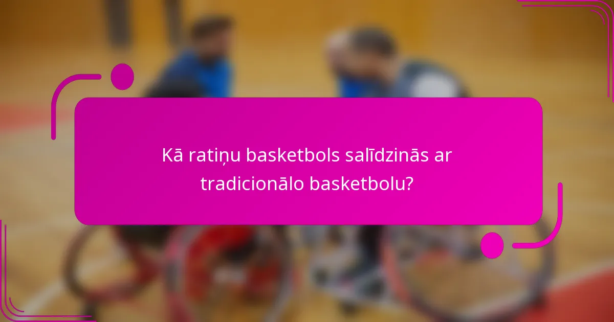 Kā ratiņu basketbols salīdzinās ar tradicionālo basketbolu?