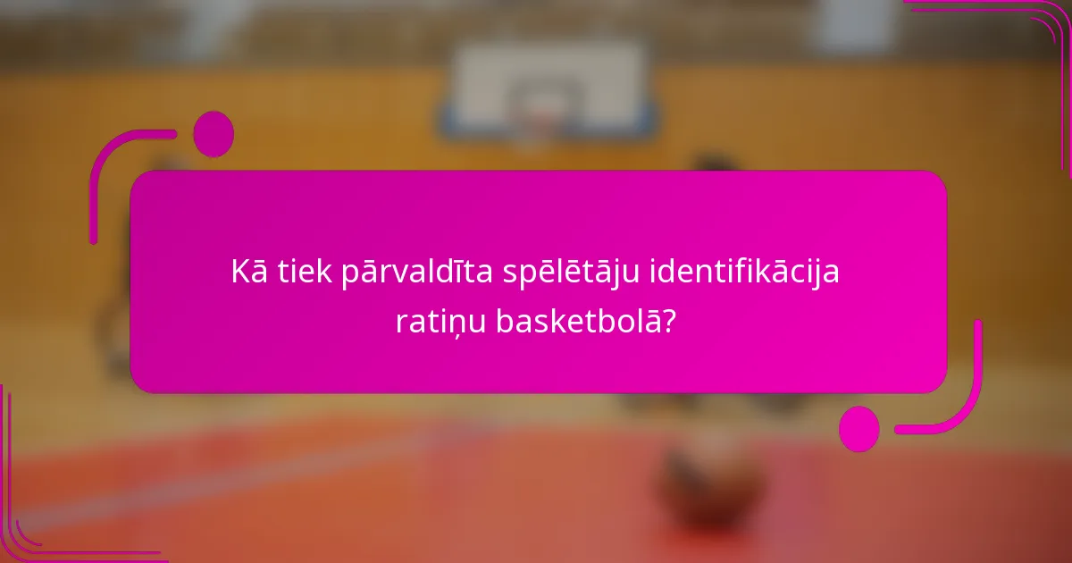 Kā tiek pārvaldīta spēlētāju identifikācija ratiņu basketbolā?