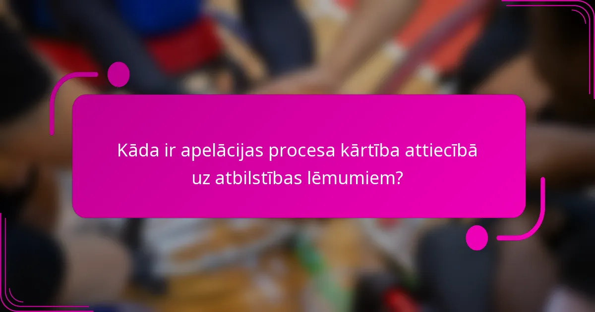 Kāda ir apelācijas procesa kārtība attiecībā uz atbilstības lēmumiem?