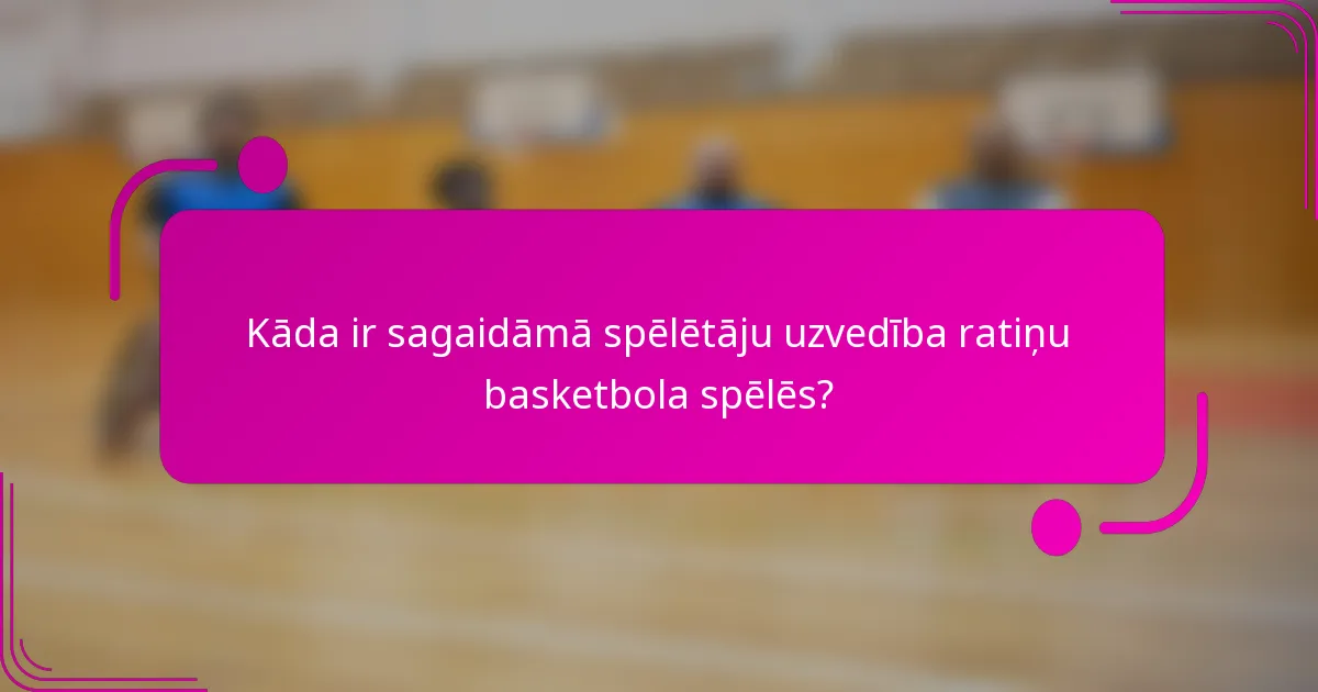 Kāda ir sagaidāmā spēlētāju uzvedība ratiņu basketbola spēlēs?