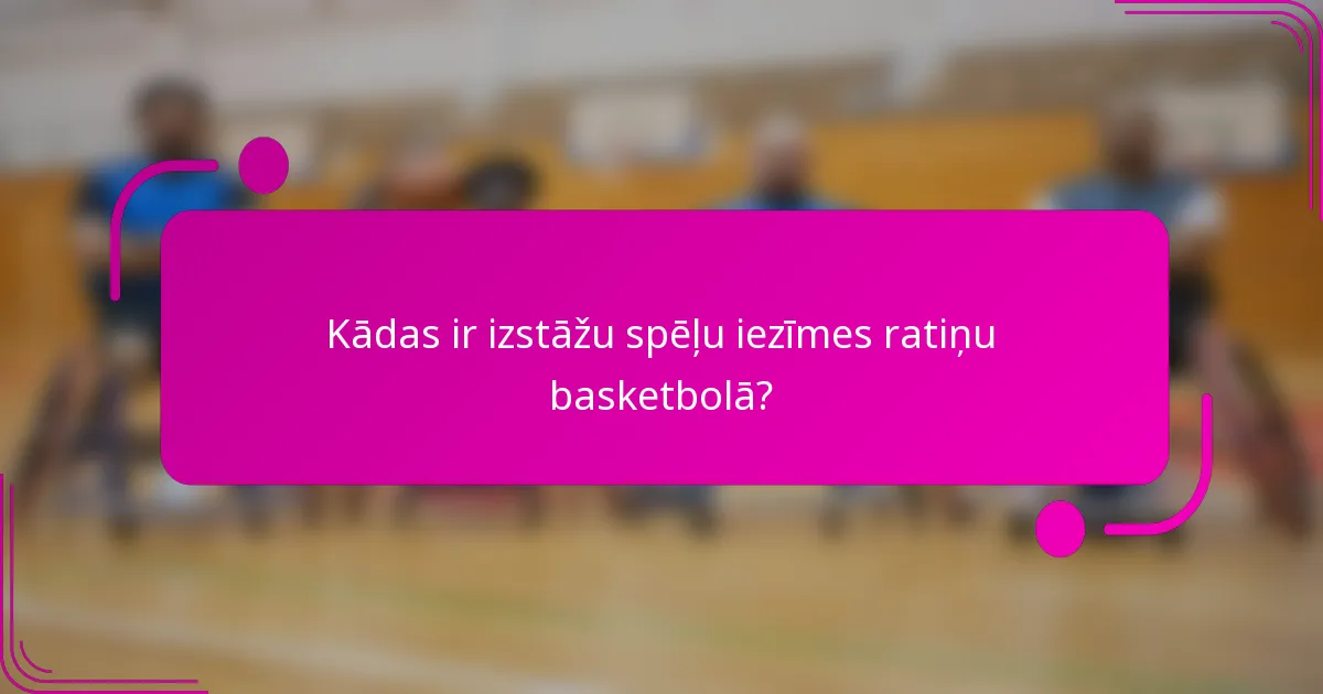 Kādas ir izstāžu spēļu iezīmes ratiņu basketbolā?