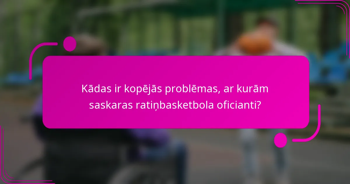 Kādas ir kopējās problēmas, ar kurām saskaras ratiņbasketbola oficianti?