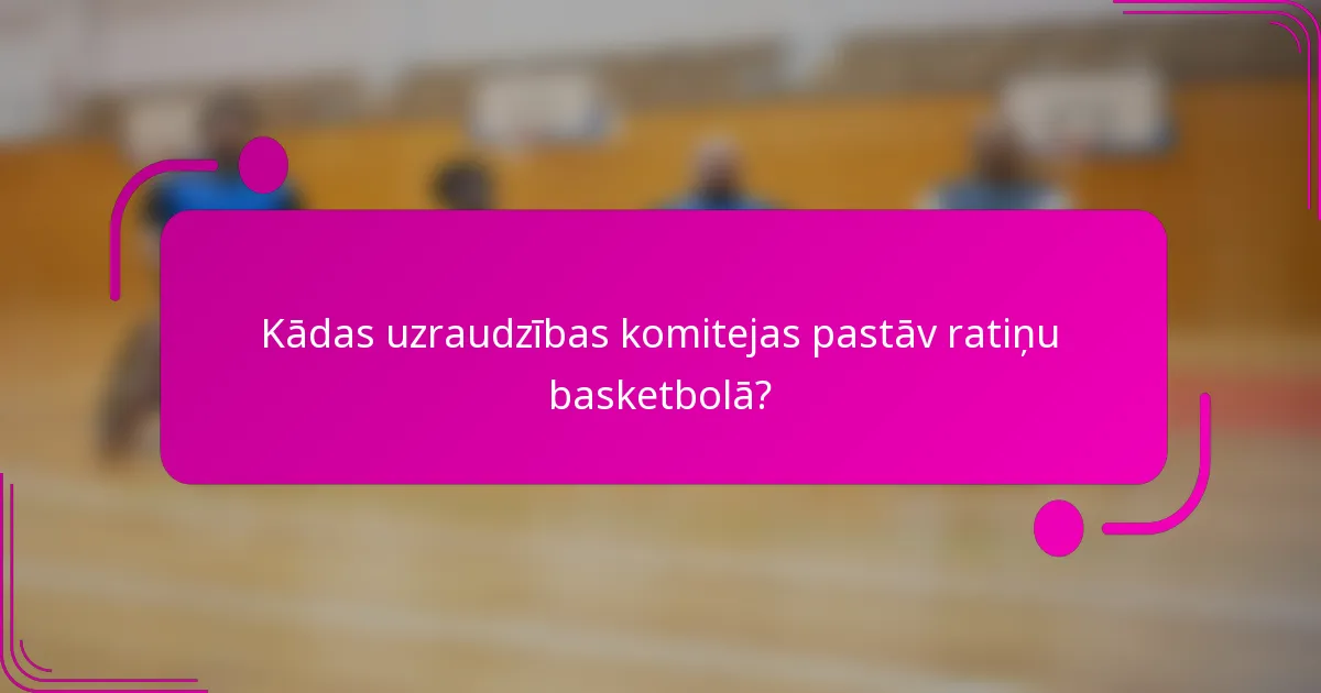 Kādas uzraudzības komitejas pastāv ratiņu basketbolā?