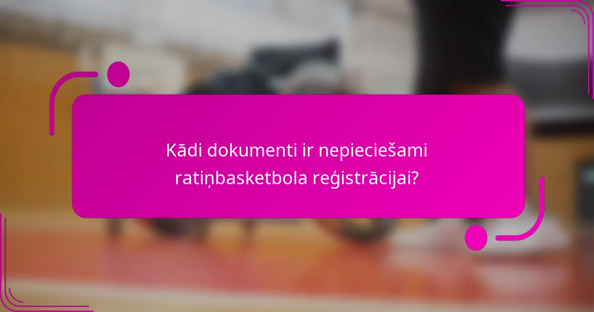 Kādi dokumenti ir nepieciešami ratiņbasketbola reģistrācijai?
