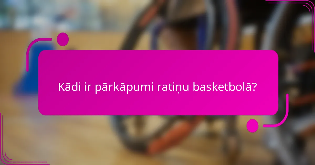 Kādi ir pārkāpumi ratiņu basketbolā?