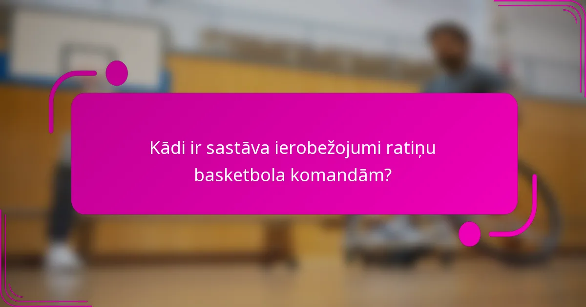 Kādi ir sastāva ierobežojumi ratiņu basketbola komandām?