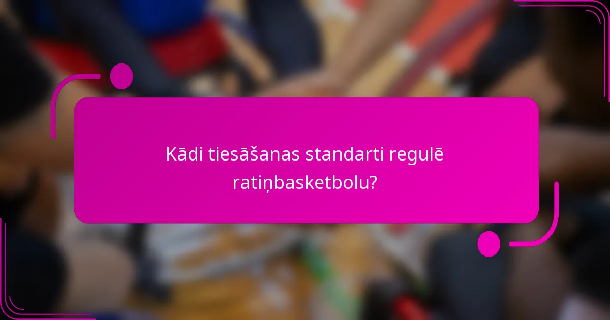 Kādi tiesāšanas standarti regulē ratiņbasketbolu?