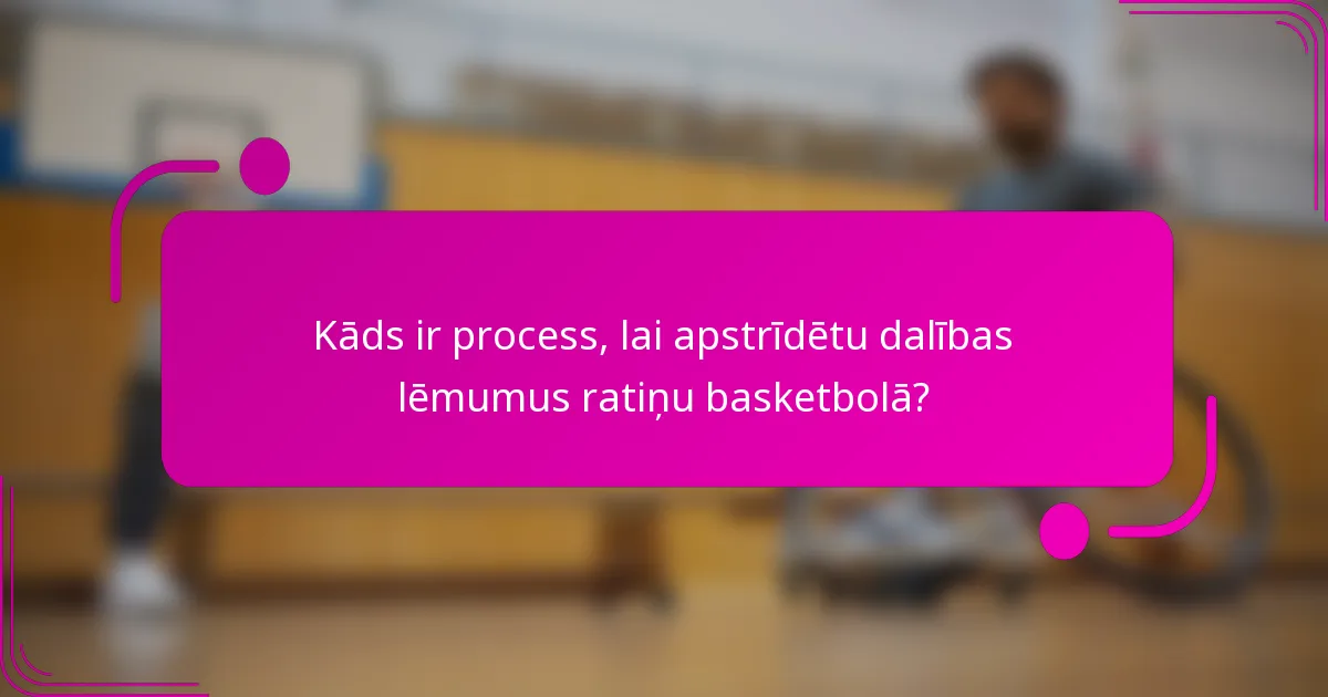Kāds ir process, lai apstrīdētu dalības lēmumus ratiņu basketbolā?