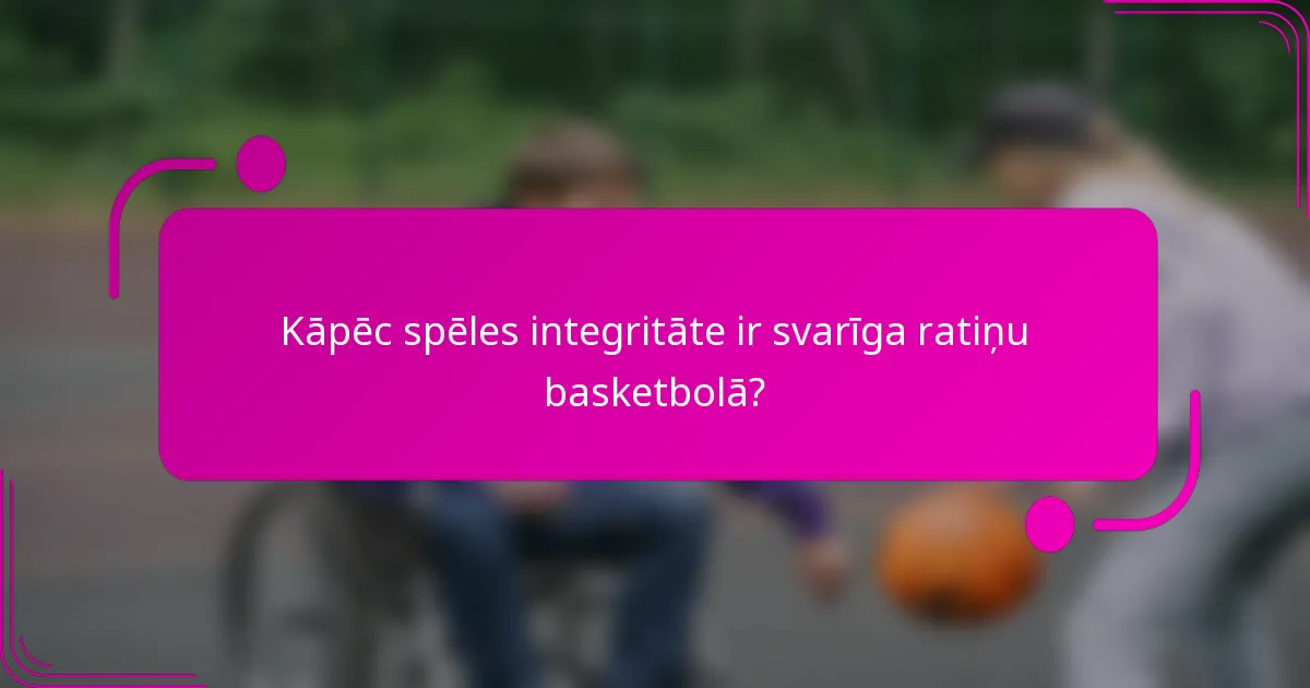 Kāpēc spēles integritāte ir svarīga ratiņu basketbolā?